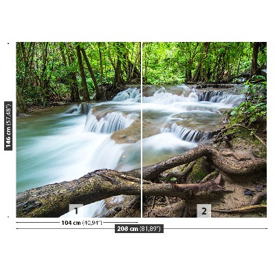 Fotobehang Waterval in het bos