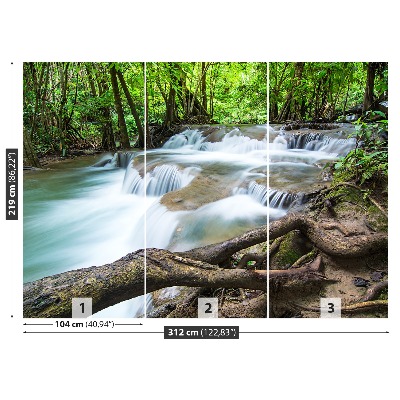 Fotobehang Waterval in het bos