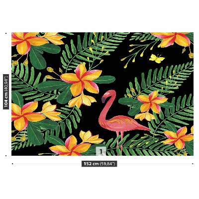 Fotobehang Bloemen flamingo's