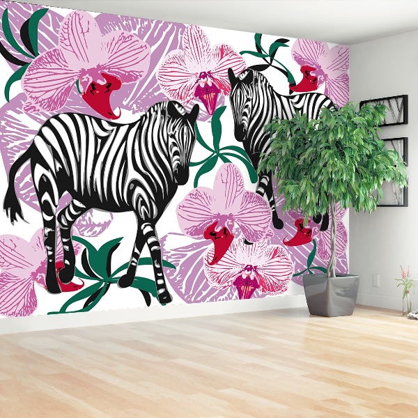 Fotobehang Zebra flower orchid