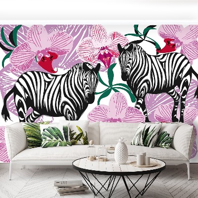 Fotobehang Zebra flower orchid