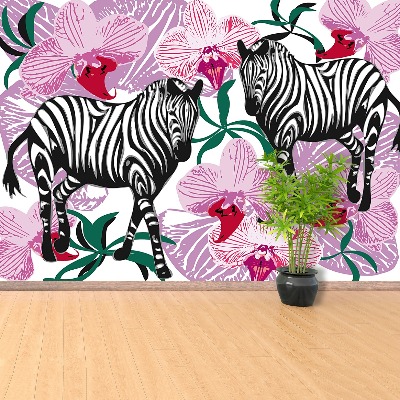 Fotobehang Zebra flower orchid