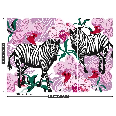 Fotobehang Zebra flower orchid