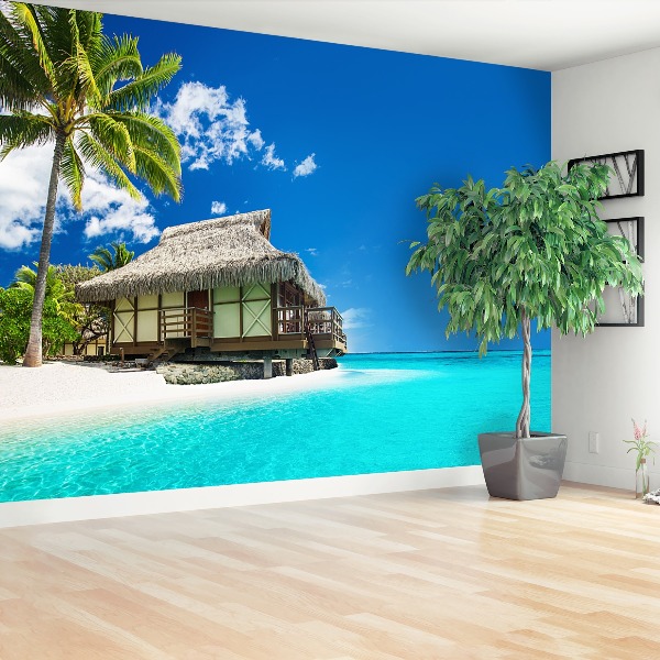 Fotobehang Bungalow-strand