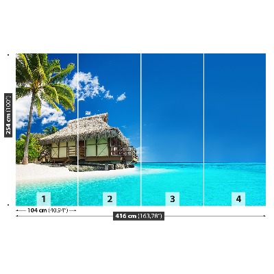 Fotobehang Bungalow-strand