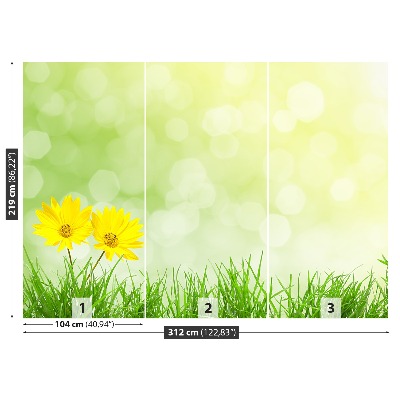 Zelfklevend fotobehang Bloemen van gras