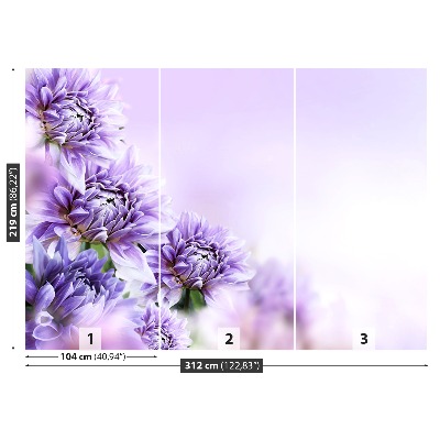 Zelfklevend fotobehang Paarse bloemen