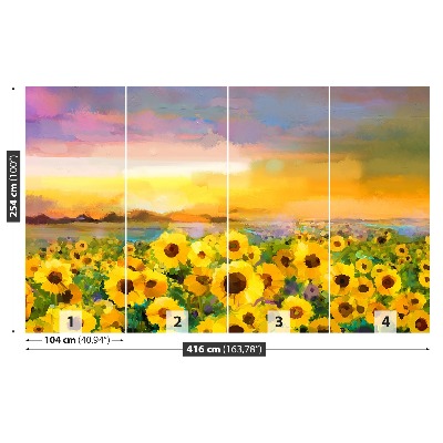 Fotobehang Zonnebloemen veld