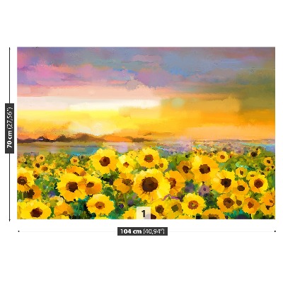 Fotobehang Zonnebloemen veld