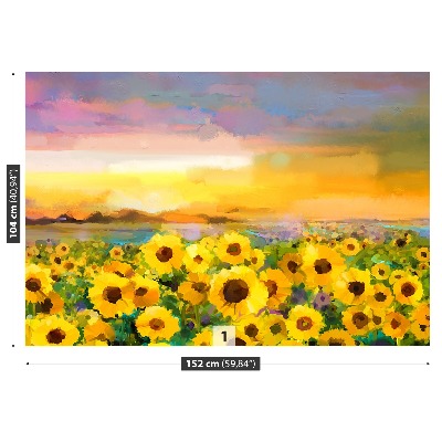 Fotobehang Zonnebloemen veld