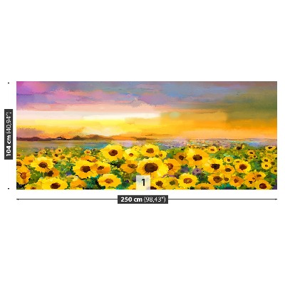 Fotobehang Zonnebloemen veld