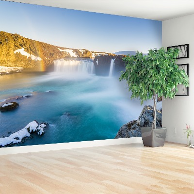 Fotobehang Waterval ijsland