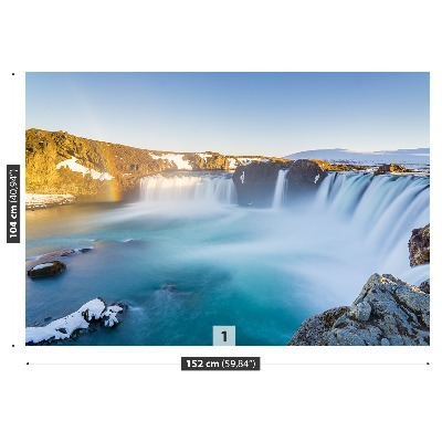 Fotobehang Waterval ijsland