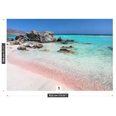 Fotobehang Zee roze zand