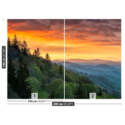 Fotobehang Sunrise mountains