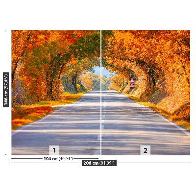 Fotobehang Weg in de herfst