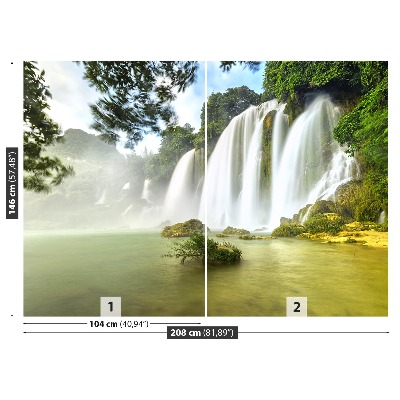 Fotobehang Waterval ban goc