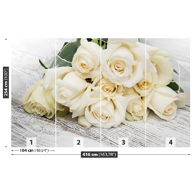 Zelfklevend fotobehang Witte rozen
