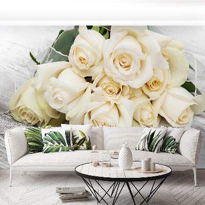 Zelfklevend fotobehang Witte rozen