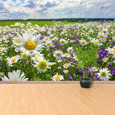 Fotobehang Weiden en bloemen