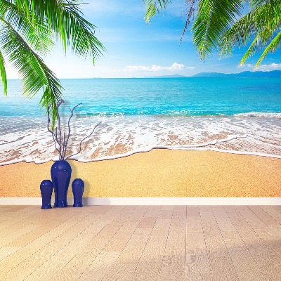 Fotobehang Palm en strand