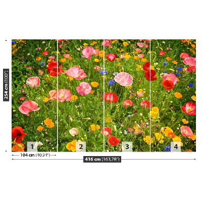 Zelfklevend fotobehang Weide bloemen