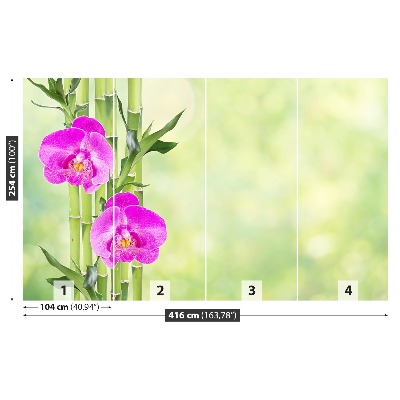 Zelfklevend fotobehang Orchidee en bamboe