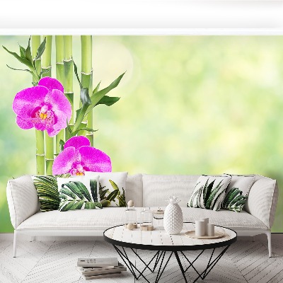 Zelfklevend fotobehang Orchidee en bamboe