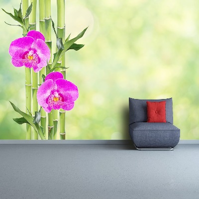 Zelfklevend fotobehang Orchidee en bamboe