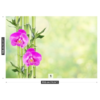 Zelfklevend fotobehang Orchidee en bamboe