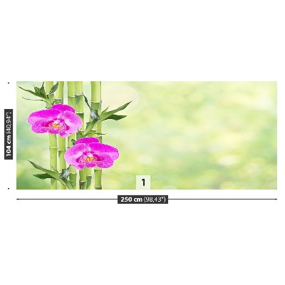 Zelfklevend fotobehang Orchidee en bamboe