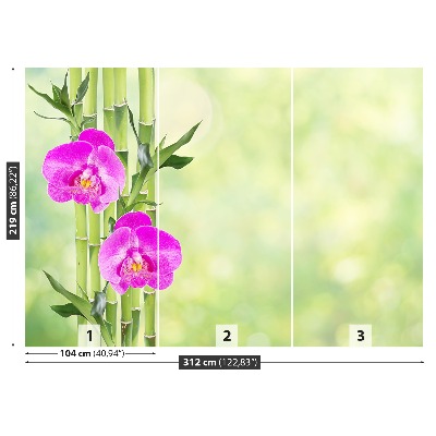 Zelfklevend fotobehang Orchidee en bamboe