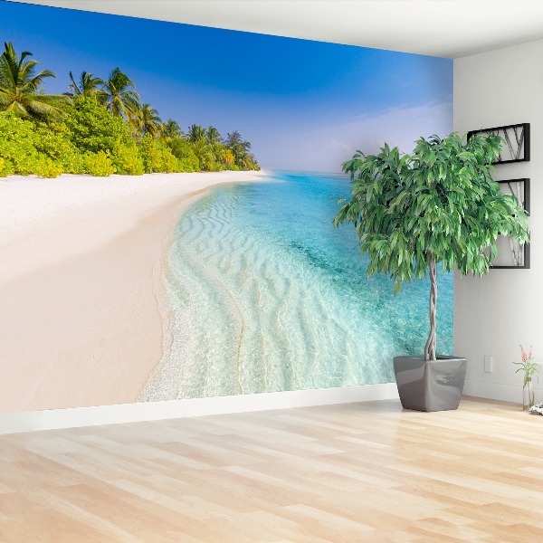 Joseph Banks maart Hysterisch Tropisch strand - Zelfklevend fotobehang - Tulupdecor.nl