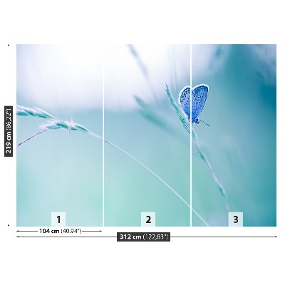 Zelfklevend fotobehang Vlinder gras