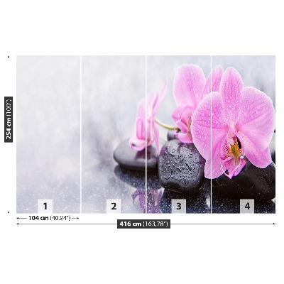 Fotobehang Orchideeënstenen