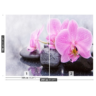 Fotobehang Orchideeënstenen