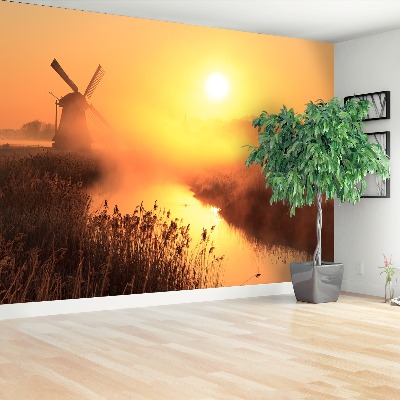 Zelfklevend fotobehang Zonwindmolen