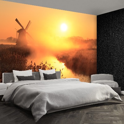 Zelfklevend fotobehang Zonwindmolen