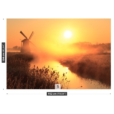 Zelfklevend fotobehang Zonwindmolen