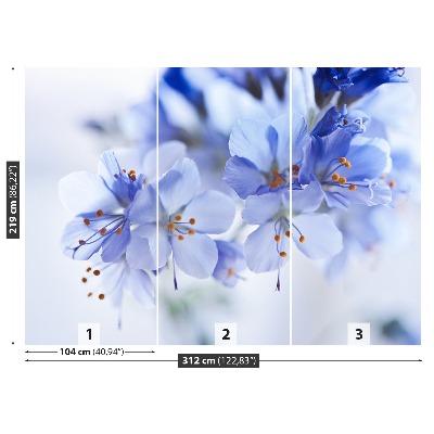 Fotobehang Blauwe bloemen