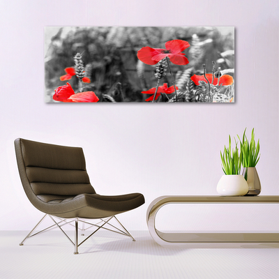 Foto op plexiglas Poppies on the wall