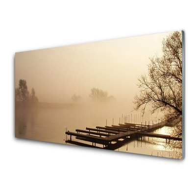 Foto op plexiglas Bridge water fog landschap