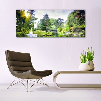 Foto op plexiglas Nature zon bos waterval