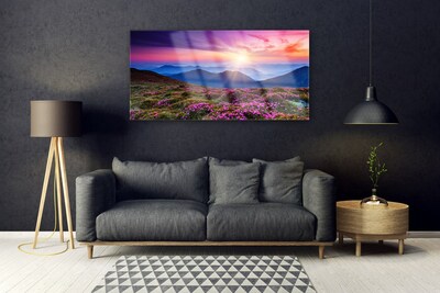Foto op plexiglas Mountain meadow flowers landscape
