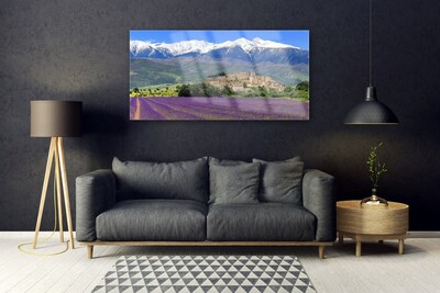 Foto op plexiglas Weide bloemen landschap van de berg