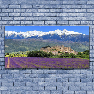 Foto op plexiglas Weide bloemen landschap van de berg