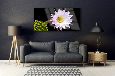 Foto op plexiglas Bloem op muur