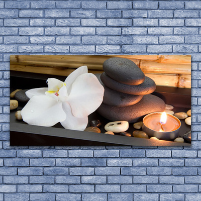 Foto op plexiglas Orchid spa kaarsen