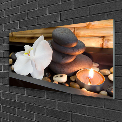 Foto op plexiglas Orchid spa kaarsen