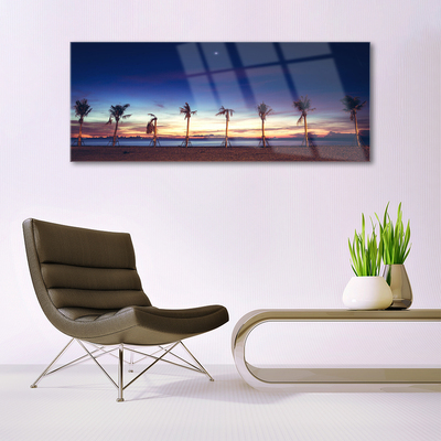 Plexiglas foto Palm tree sea landscape
